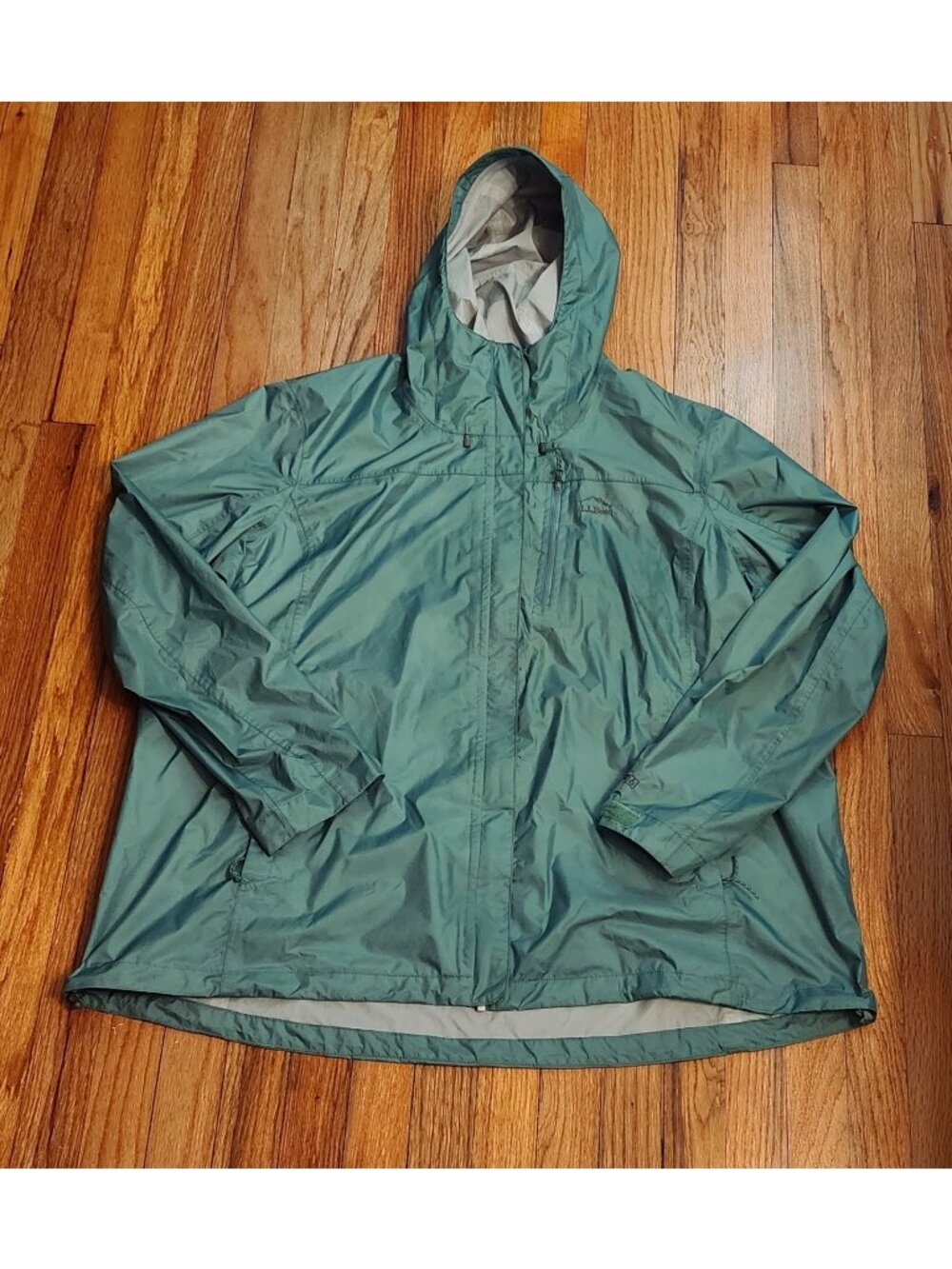 LL Bean 3x Plus Trail Model Rain Jacket Breathable Waterproof Windproof Green